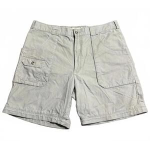 Cabelas Mens Size 36 Khaki Olive Green Cargo Hiking Shorts Utility Outdoor